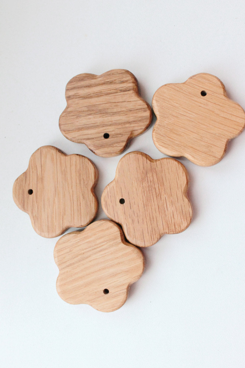 Flower-pendants. Set of 5 pendants - teethers - natural, eco friendly - made of OAK