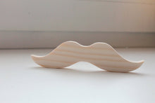 Load image into Gallery viewer, Unfinished wooden mustache-2 - bow tie - natural - eco friendly - Pine wood
