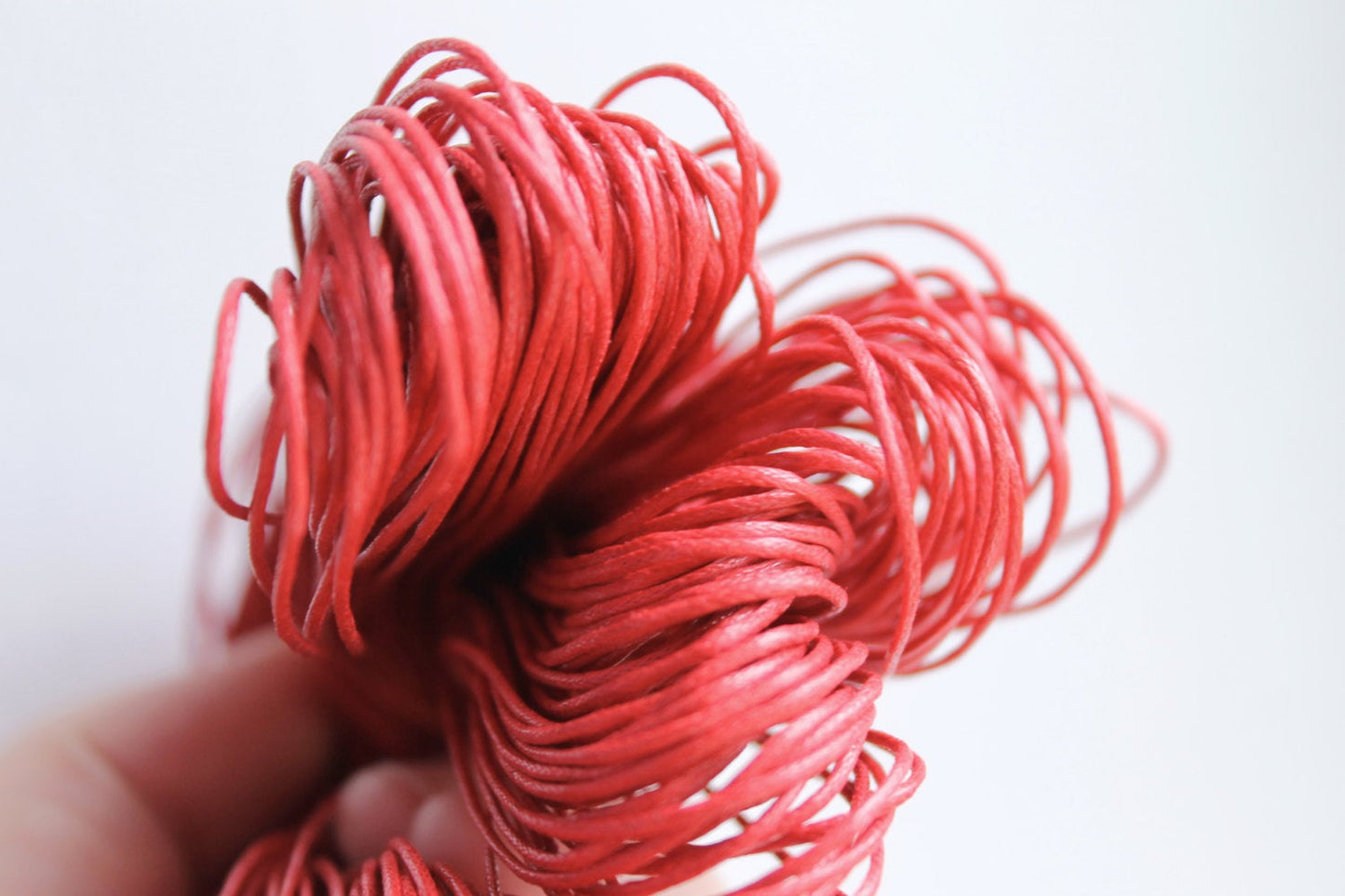 Red  Wax Cotton Cord 1mm 10 meters - 10,9 yards or 32,8 feet