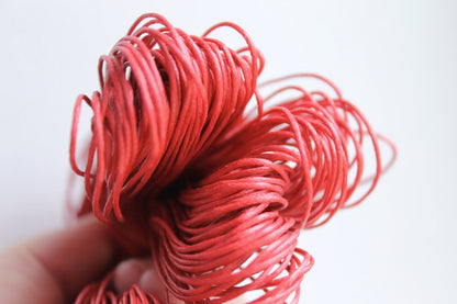 Red  Wax Cotton Cord 1mm 10 meters - 10,9 yards or 32,8 feet