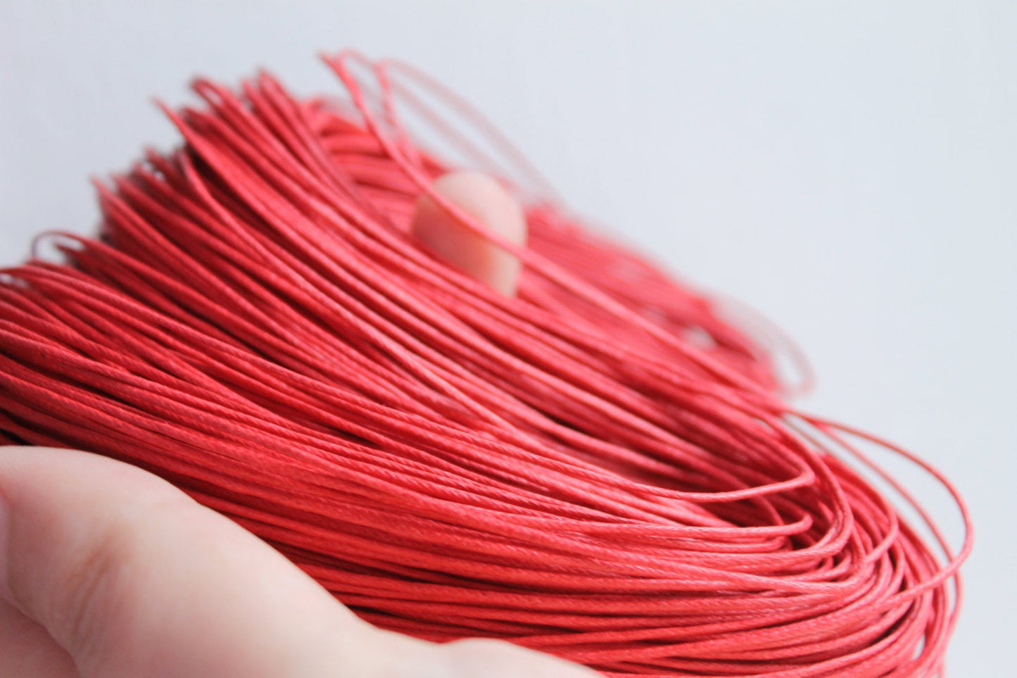 Red  Wax Cotton Cord 1mm 10 meters - 10,9 yards or 32,8 feet