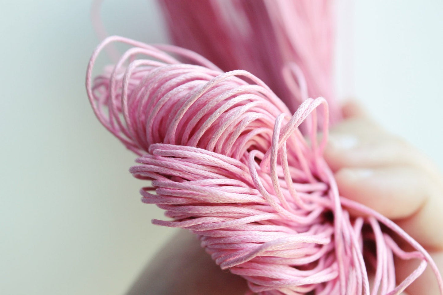 Pink  Wax Cotton Cord 1mm 10 meters - 10,9 yards or 32,8 feet