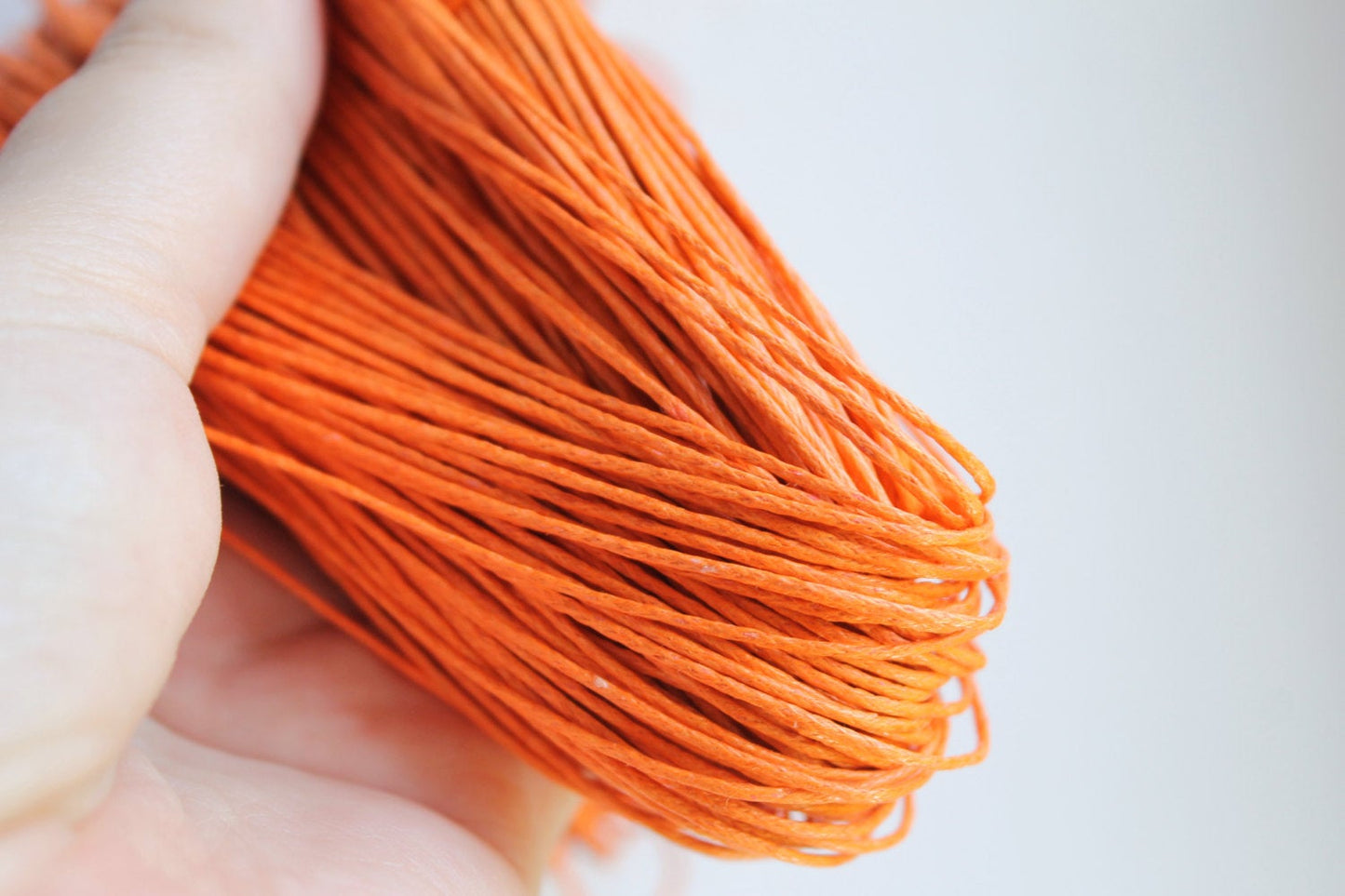 Orange  Wax Cotton Cord 1 mm 10 meters - 10,9 yards or 32,8 feet