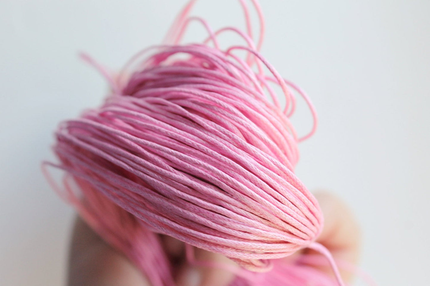 Pink  Wax Cotton Cord 1mm 10 meters - 10,9 yards or 32,8 feet