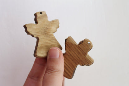 Angel-pendant, organic, oak teether - natural, eco friendly - made of OAK