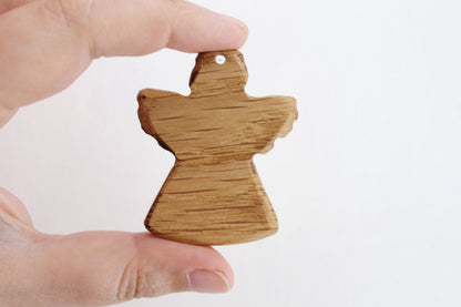 Angel-pendant, organic, oak teether - natural, eco friendly - made of OAK