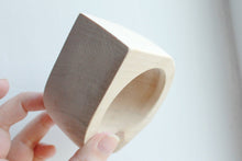 Load image into Gallery viewer, 45 mm Wooden bangle unfinished rounded triangular - natural eco friendly
