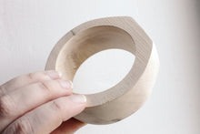 Load image into Gallery viewer, 30 mm Wooden bangle unfinished round with two corners on the top - natural eco friendly
