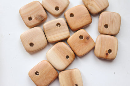 Set of 5 pcs juniper pendant 25x25 - Square pendant - Juniper teether - Teething necklace