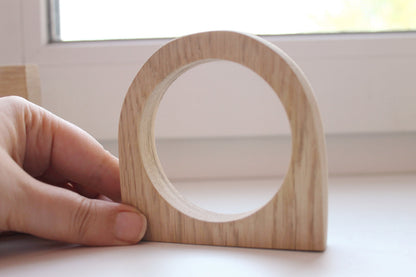 15 mm Bracelet made of OAK wood - 15 mm Wooden bangle unfinished round with two corners- natural eco friendly