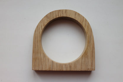 15 mm Bracelet made of OAK wood - 15 mm Wooden bangle unfinished round with two corners- natural eco friendly