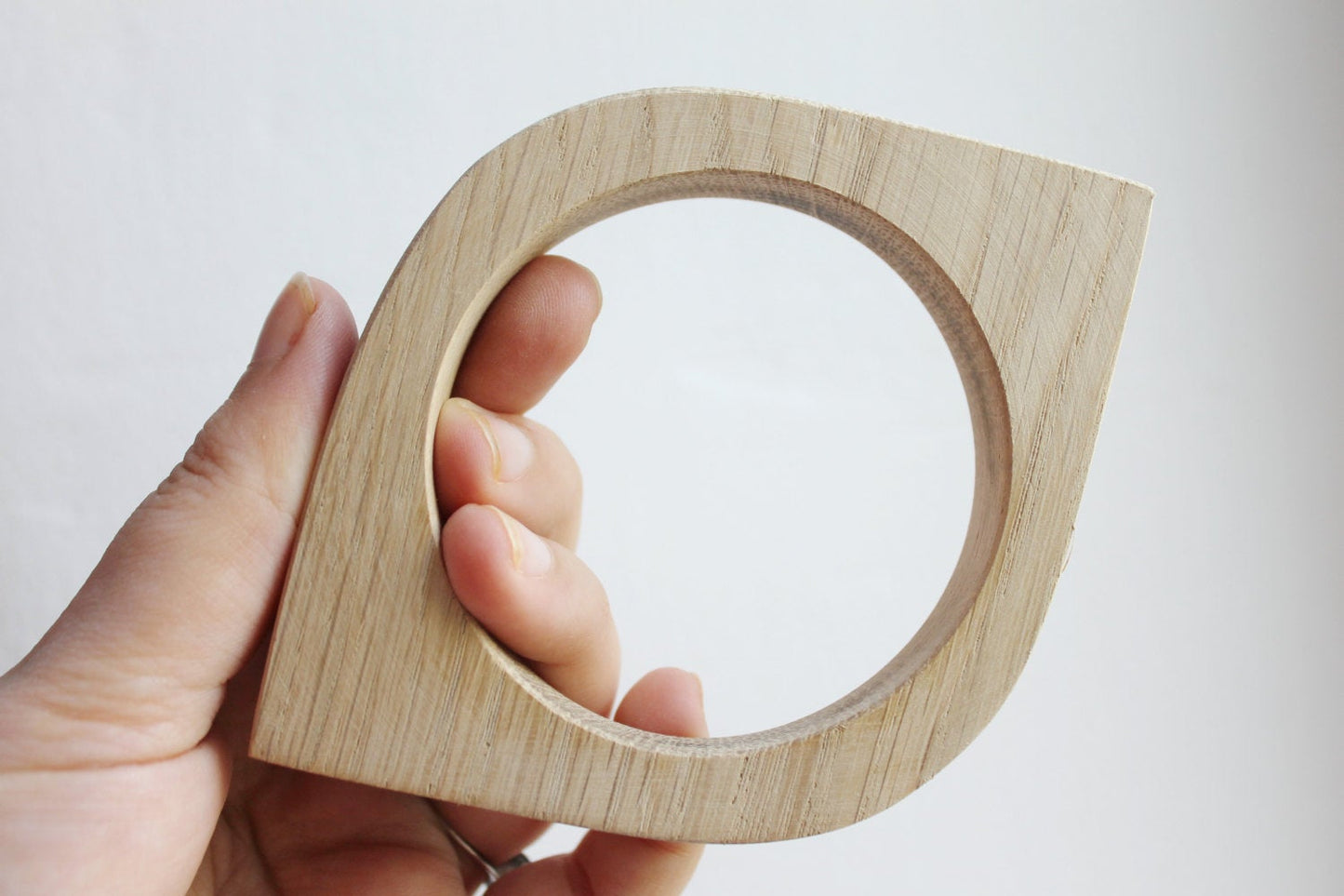 15 mm Bracelet made of OAK wood - 15 mm Wooden bracelet unfinished eye shape - natural eco friendly