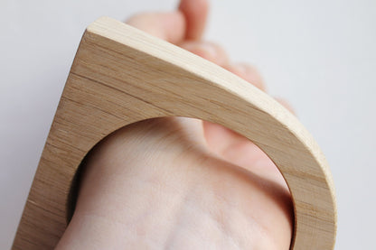 15 mm Bracelet made of OAK wood - 15 mm Wooden bangle unfinished round with two corners- natural eco friendly