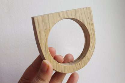 15 mm Bracelet made of OAK wood - 15 mm Wooden bangle unfinished round with two corners- natural eco friendly