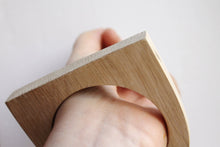 Load image into Gallery viewer, 15 mm Bracelet made of OAK wood - 15 mm Wooden bangle unfinished corner - natural eco friendly

