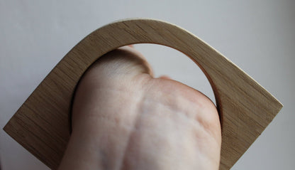 15 mm Bracelet made of OAK wood - 15 mm Wooden bracelet unfinished eye shape - natural eco friendly