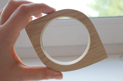 15 mm Bracelet made of OAK wood - 15 mm Wooden bracelet unfinished eye shape - natural eco friendly