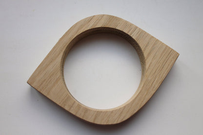 15 mm Bracelet made of OAK wood - 15 mm Wooden bracelet unfinished eye shape - natural eco friendly