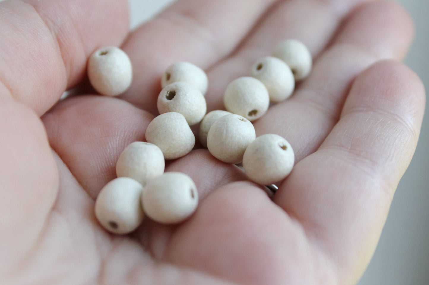 8-9 mm natural wooden beads 50 pcs - eco friendly