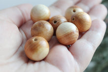 Load image into Gallery viewer, Juniper aroma beads 17 mm Natural polished - 10 pcs - eco friendly
