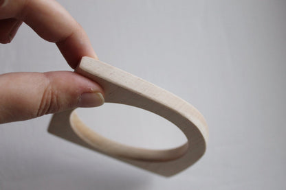 10 mm Wooden bangle unfinished corner - natural eco friendly