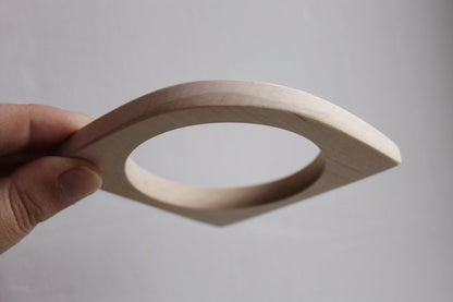 10 mm Wooden bangle unfinished corner - natural eco friendly