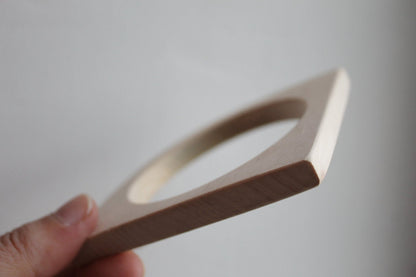 10 mm Wooden bangle unfinished corner - natural eco friendly