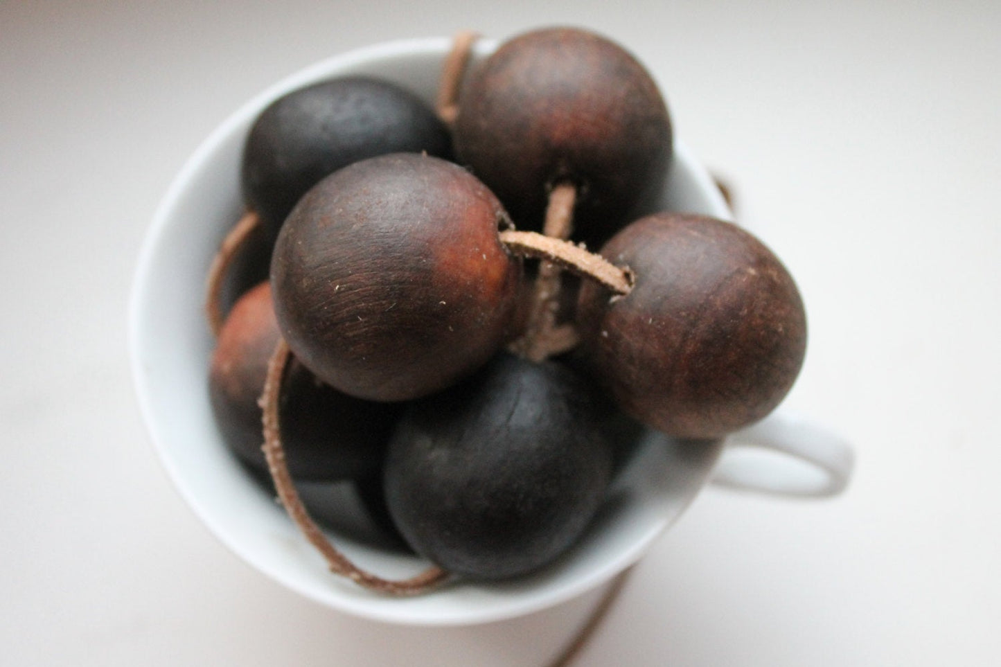 30 mm Wooden textured beads 25 pcs with 5 mm hole - natural, ECO-FRIENDLY beads - boiled in olive oil