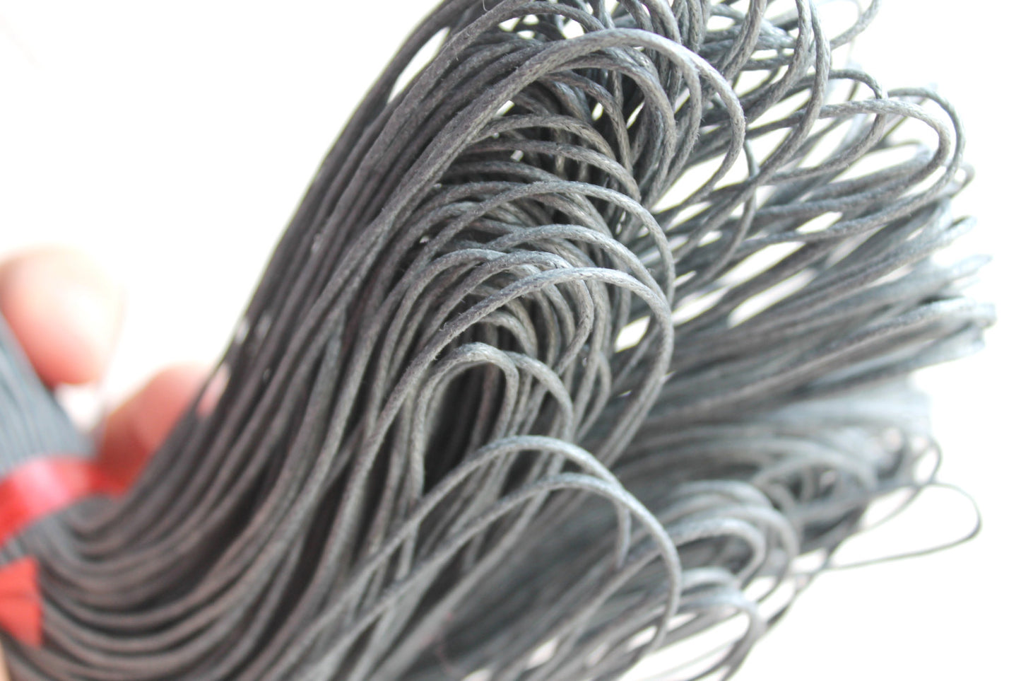 Dark grey Wax Cotton Cord 1mm 10 meters - 10,9 yards or 32,8 feet