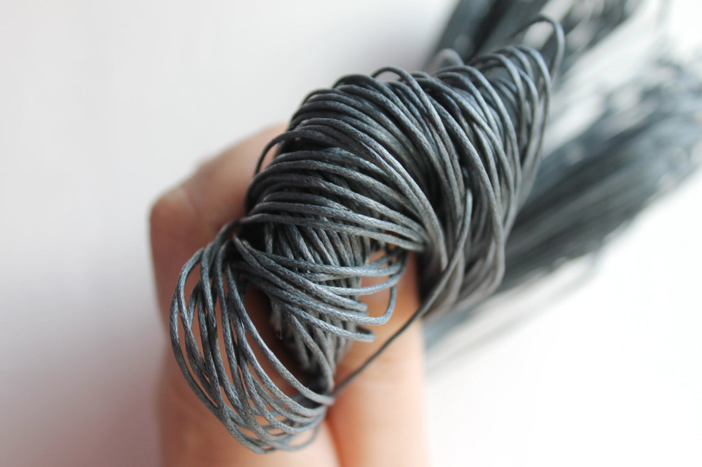 Dark grey Wax Cotton Cord 1mm 10 meters - 10,9 yards or 32,8 feet