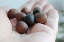 Load image into Gallery viewer, 13 mm Wooden textured beads 50 pcs - natural, eco-friendly - boiled in olive oil - beech wood
