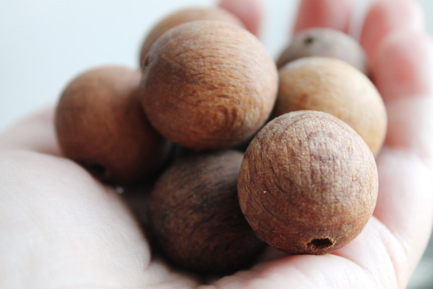 25 mm Wooden textured beads 50 pcs - natural, ECO-FRIENDLY beads - boiled in olive oil