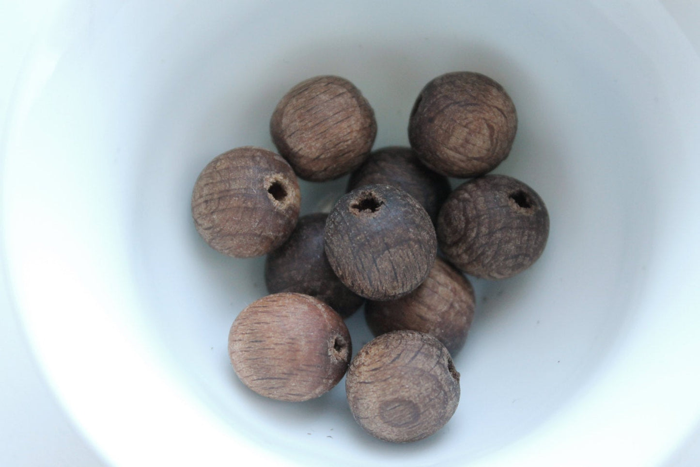 15 mm Wooden textured beads 25 pcs - natural, ECO-FRIENDLY beads - boiled in olive oil