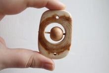 Load image into Gallery viewer, Juniper teether pendant &quot;The rectangle with the ball&quot; - Natural polished - eco friendly
