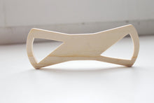 Load image into Gallery viewer, Unfinished wooden bow tie with the triangles inside - natural - eco friendly - Pine wood
