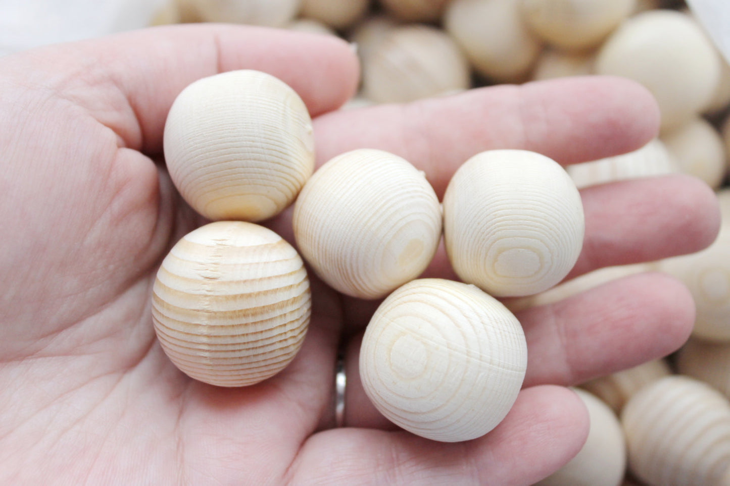 25 mm wooden beads (wooden ball) WITHOUT hole - 10 pcs - natural eco friendly - made of beech wood