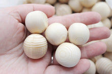Load image into Gallery viewer, 25 mm wooden beads (wooden ball) WITHOUT hole - 10 pcs - natural eco friendly - made of beech wood
