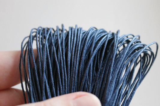 Navy Wax Cotton Cord 1mm 10 meters - 10,9 yards or 32,8 feet