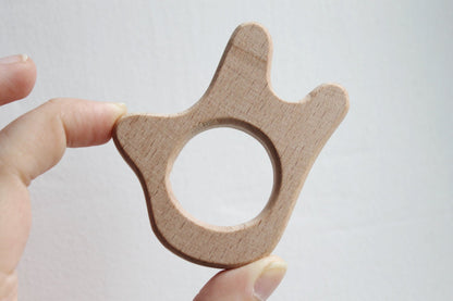 Hand-teether, natural, eco-friendly - Natural Wooden Toy - Teether - Handmade wooden teether - PEACE