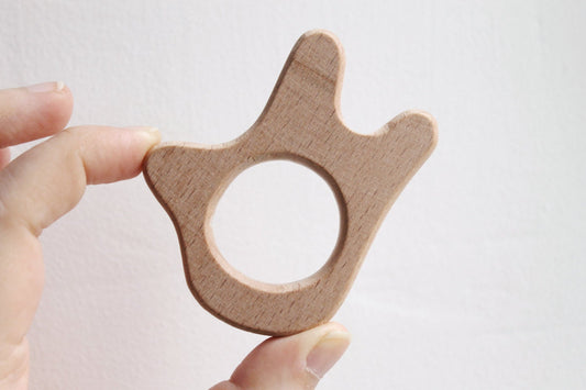 Hand-teether, natural, eco-friendly - Natural Wooden Toy - Teether - Handmade wooden teether - PEACE