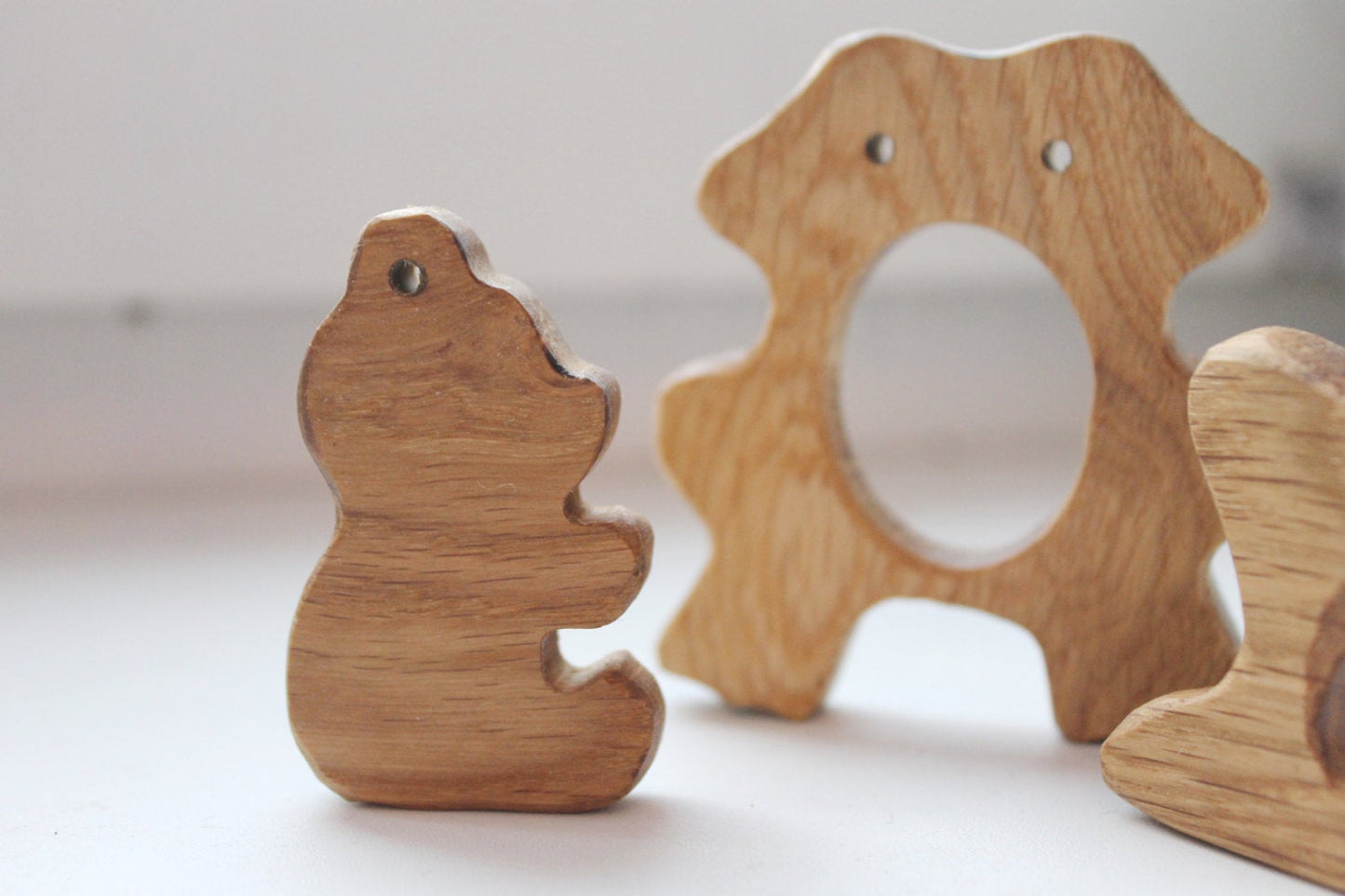 Bear-pendant, organic, oak teether - natural, eco friendly - made of OAK