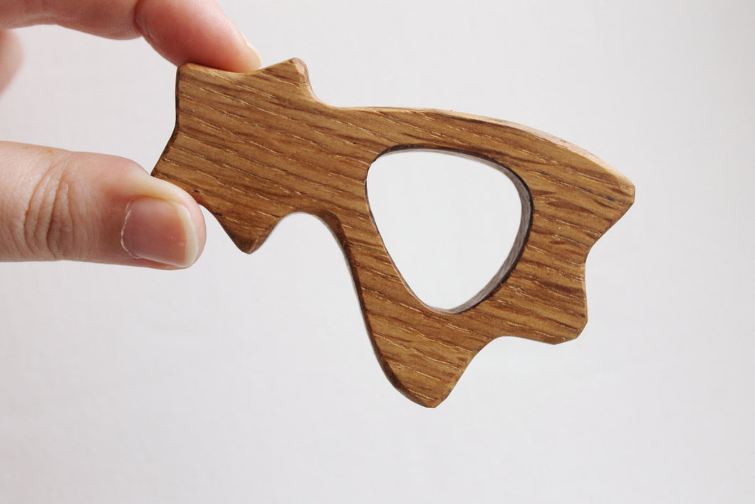 Falling star-teether, natural, eco-friendly - Natural Wooden Toy - Oak Teether - Handmade wooden teether