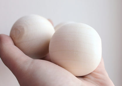 47-50 mm big wooden bead (wooden ball) WITHOUT hole - natural eco friendly