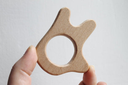 Hand-teether, natural, eco-friendly - Natural Wooden Toy - Teether - Handmade wooden teether - PEACE