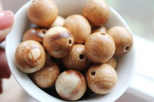 Load image into Gallery viewer, Juniper aroma beads 20 mm Natural polished - 5 pcs - eco friendly
