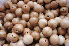 Load image into Gallery viewer, Juniper aroma beads 20 mm Natural polished - 5 pcs - eco friendly
