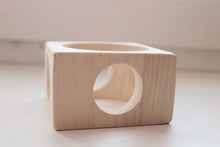 Load image into Gallery viewer, 50 mm BIG Wooden square bangle unfinished with the holes on all sides- natural eco friendly
